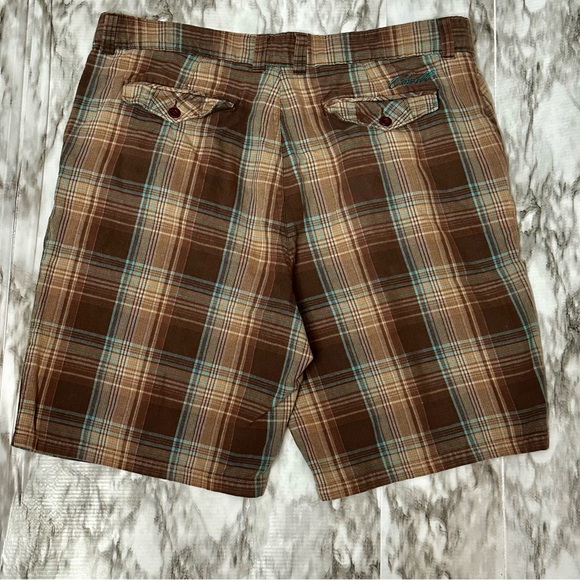 O’Neill Mens Brown and Blue Plaid Cotton Trucker Shorts Sz 38 Skater Summer Surf - Picture 4 of 10